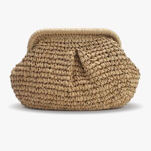 Elegant Tan Woven Clutch